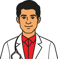 a man doctor colorful cartoon vector illustration