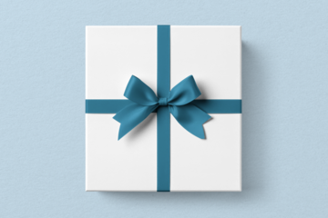 Blue gift box png mockup, transparent design