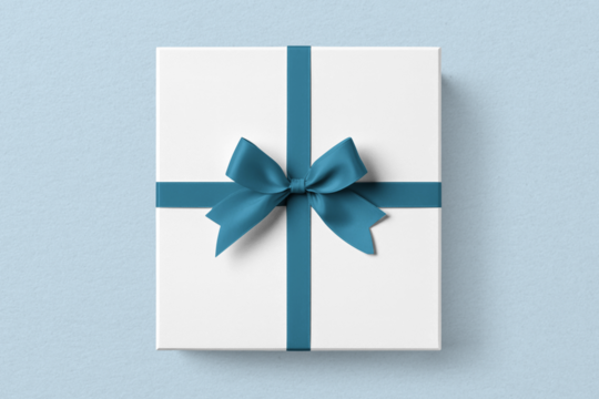 Blue gift box png mockup, transparent design