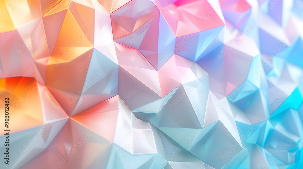 Poster vibrant geometric abstract background with colorful triangular facets
