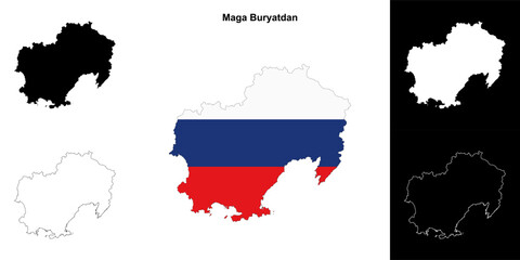 Maga Buryatdan blank outline map set