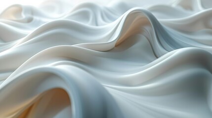 Obraz premium White satin fabric flowing and forming abstract shapes