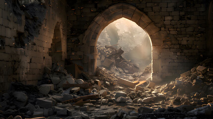 Fototapeta premium old abandoned factory. Generative AI