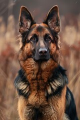 Fototapeta premium Portrait of an alert German Shepherd dog