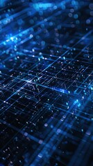 Obraz premium Abstract futuristic technology background with glowing blue lights