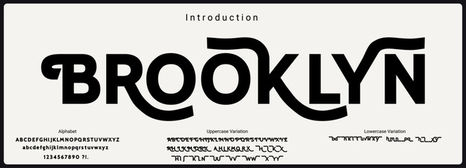 Sans serif font with vintage style typography. Alphabet vector font with Uppercase, lowercase, and number. Regular Bold font with uppercase dan lowercase variation.