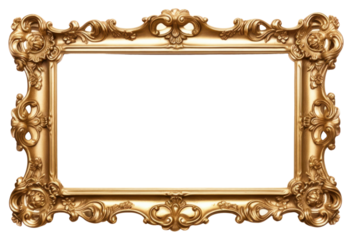 PNG Golden picture frame photo gold white background.