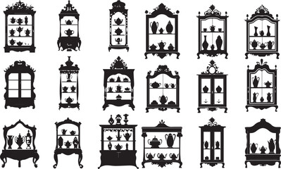 Naklejka premium Furniture Abstract Silhouette Vector Graphics Pack