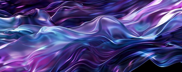 Obraz premium Abstract metallic fabric flowing in colorful waves