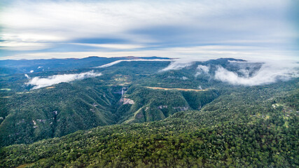 Fototapeta premium Urubici in Santa Catarina, Brazil. Aerial view. Araucaria trees.