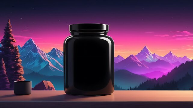 Black creamy moisturizer for skin care. Beauty industry and skincare concept with copy space for text