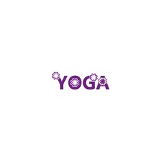 Fototapeta premium Words Yoga Lotus icon isolated on white background