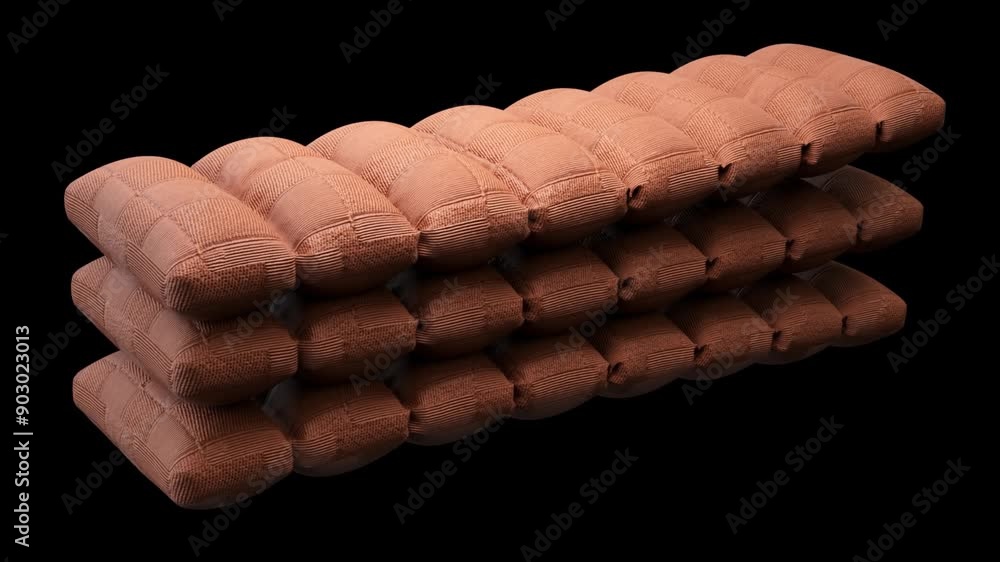 Poster 3d transformation of concrete into a soft surface on a black background