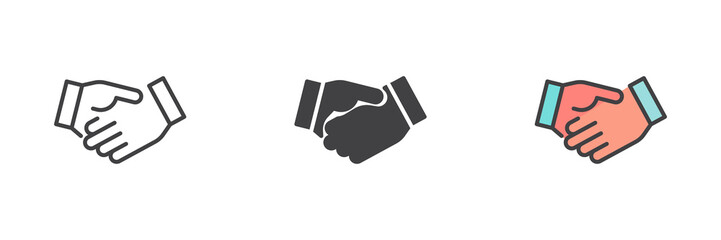 Handshake different style icon set © alekseyvanin