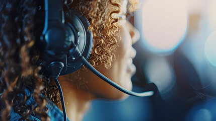 Close-Up of Attentive Customer Service: Positive Interaction in a Modern Minimalist Call Center