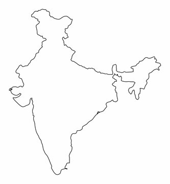 India outline map