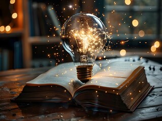 Illuminating Ideas Spark of Creativity from an Open Book s Embrace