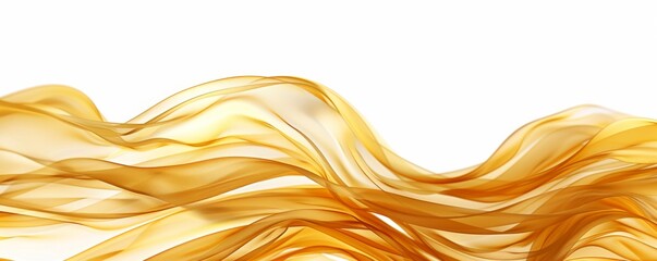 Abstract gold fabric flowing and waving in the air
