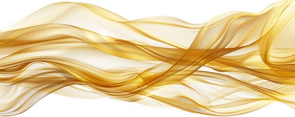 Abstract gold wave design element on white background