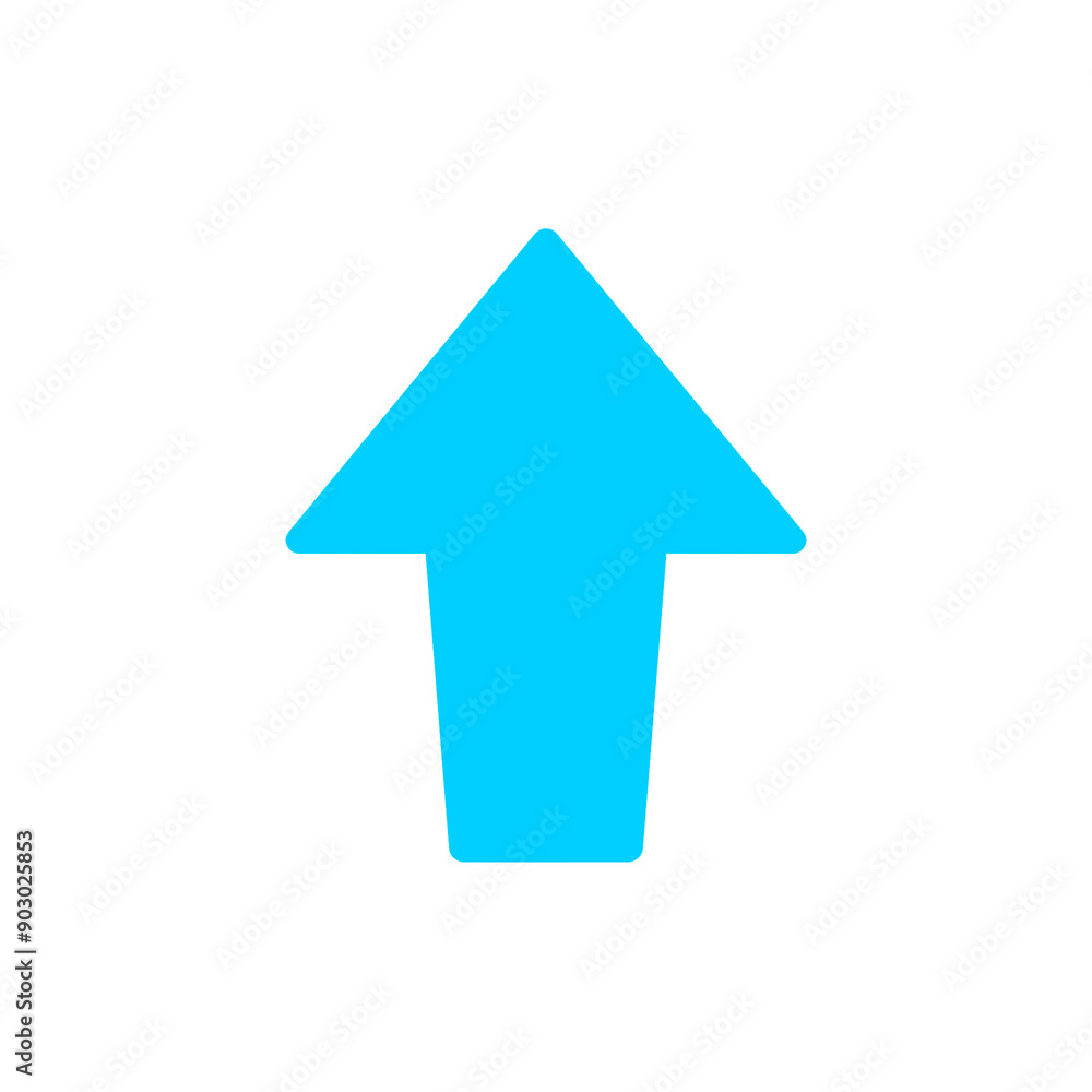 Poster blue up arrow icon with simple and modern design