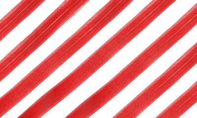 Abstract striped background of watercolor oblique red lines in festive style