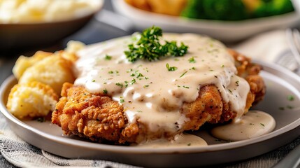 Chicken fried steak with country gravy