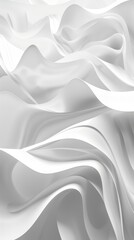 Fototapeta premium Abstract white fabric forming smooth wavy shapes background