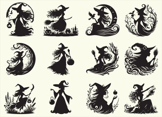Witch Silhouette Vector Illustration