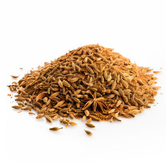 Fennel Seeds and Star Anise Spice Heap Isolated