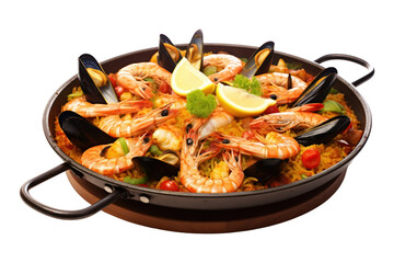 PNG Seafood paella meal dish.