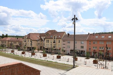 Rue du maréchal Foch, ville de Bitche, département de la Moselle, France