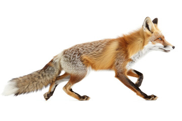 Fototapeta premium A fox sprinting in full motion.
