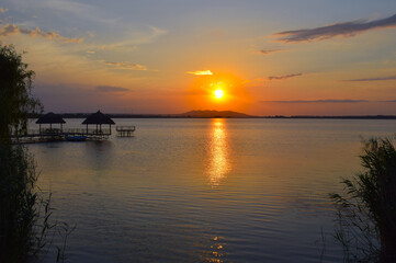 Fototapeta premium Sunset in Danube Delta, Romania