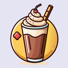 Milkshake with chocolate vector