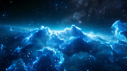 Serene Aqua Blue Nebula