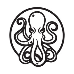 Octopus Logo Stock Illustrations. Octopus Logo Icon Vector Design Graphic on white background