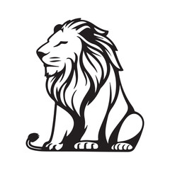 Simple Lion Logo Stock Illustrations. black and white lion logo design on white background