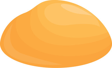 Single yellow apricot stone isolated on white background