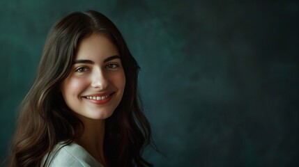 Portrait image of a smiling young woman : Generative AI