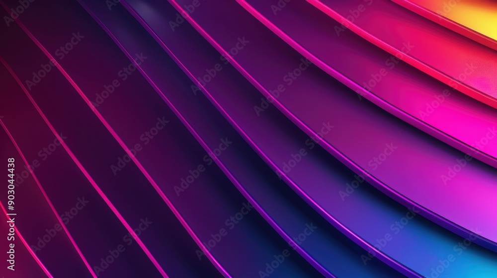 Poster a minimalistic neon effect with subtle glows and gradients in cool tones, perfect for a clean and mo