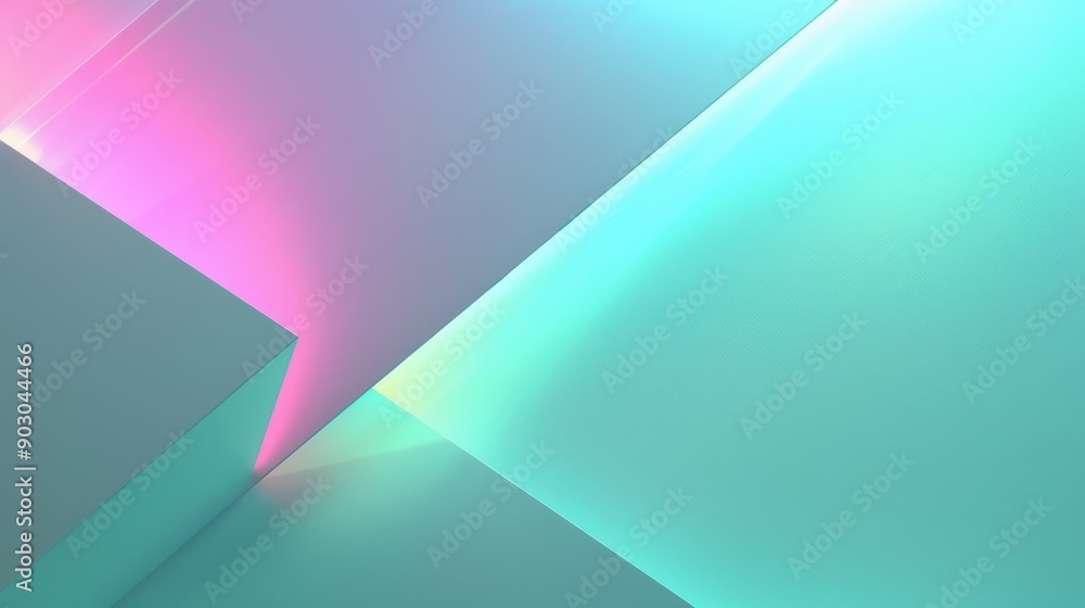 Poster a minimalistic neon effect with subtle glows and gradients in cool tones, perfect for a clean and mo