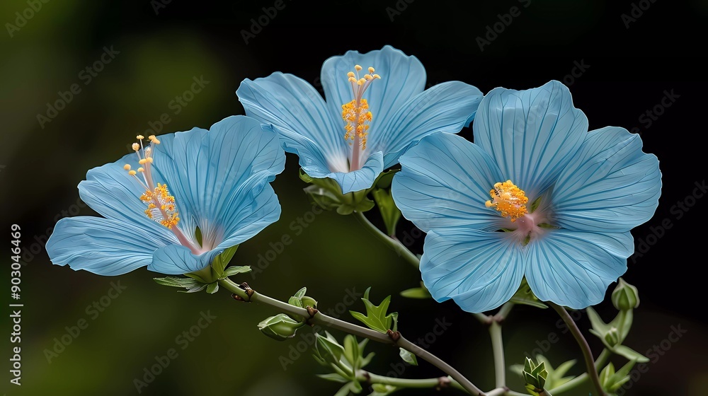 Sticker blue flower