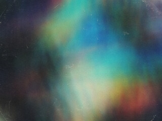 Dust grain noise scratches paper texture abstract dirty holographic blur. Soft blend mesh iridescent colors. Modern colorful background with noice and dust. For overlay, banner, poster, ad, flyer, etc