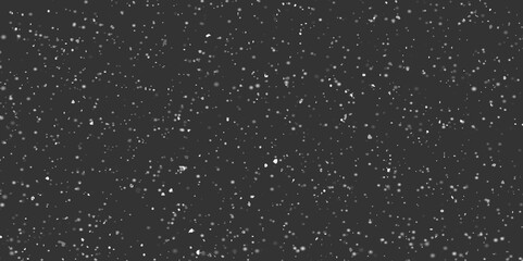 Snow and snowflakes on transparent background vector. Illustration of a drop of shiny particles.