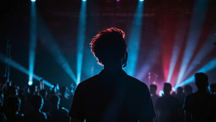 Nighttime dance party with a lively crowd, vibrant lights, and energetic music at a dynamic concert