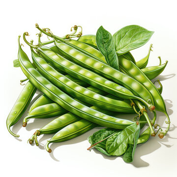 recommend clip art: Watercolor Green bean, clipart Illustration, Generative Ai