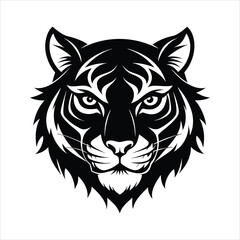 Download A Tiger Head Silhouette Vector File.