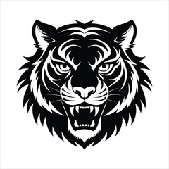 Download A Tiger Head Silhouette Vector File.