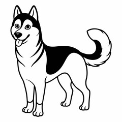 Siberian Husky dog vector illustration of a dog,animal,