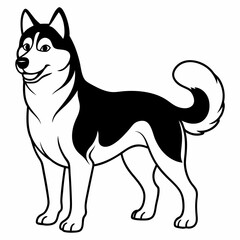 Siberian Husky dog vector illustration of a dog,animal,